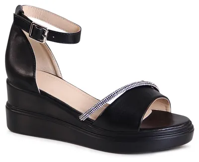 Produktbild von topschuhe24 2672 Damen Keilabsatz Sandalen Glitzer, Farbe:Schwarz, Größe:36 EU