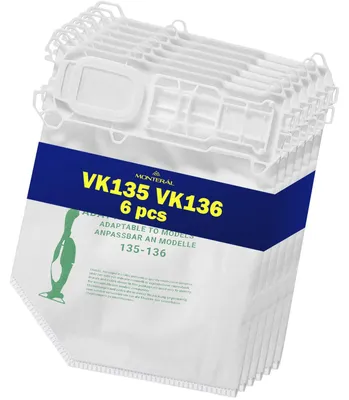 6 Mikrofasern Staubsaugerbeutel für Kobold VK135 VK136