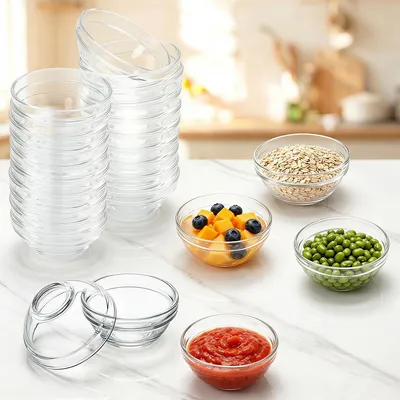 20 Dipschalen Ø 7,5 cm aus Glas, spülmaschinengeeignet