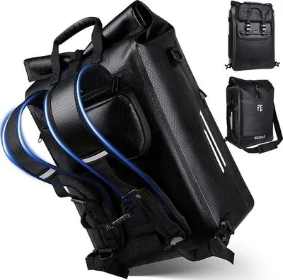 Produktbild von Famanu 3-in-1 Fahrradtasche für Gepäckträger - 27 Liter, Schwarz