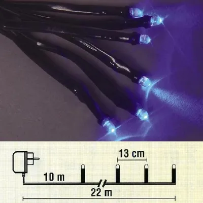 Produktbild von LED Lichterkette 12m 96er blau / schwarz außen Best Season 476-59