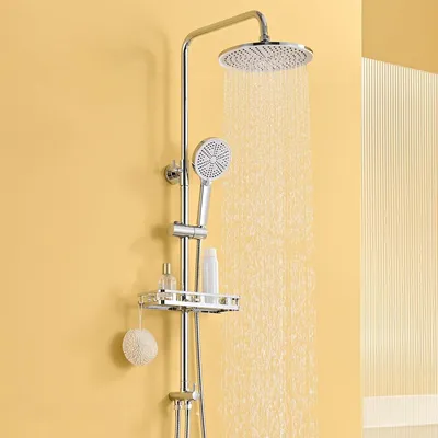 Obrázek produktu pro Dešťová sprcha bez baterie - Chrom - Ø 250 mm - Držák bez vrtání