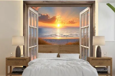 Produktbild von Fotobehang Doorkijk Strand Deko Wandbild 240 x 240 cm