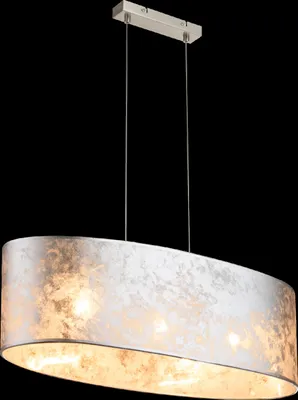 Obrázok produktu pre Globo Lighting závesné svietidlo kov matný nikel, plast, strieborný metalický textil, satinovaný akryl, vrátane závesu, DxŠxV: 650x250x1400mm, bez 3x E27 60W 230V
