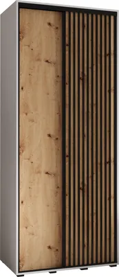 Produktbild von MEBLE KRYSPOL Lanko 1 Schrank mit 2 Schiebetüren - 235,2x110x45 cm - Weiß Artisan Schwarz
