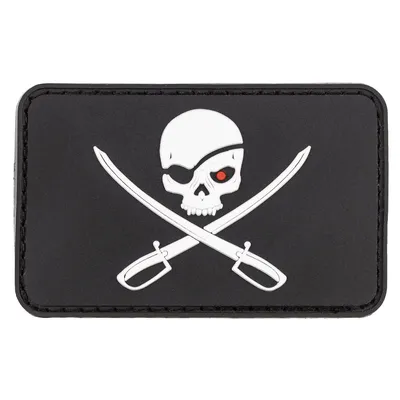 Produktbild von MFH Klettabzeichen, 3D, Skull with Swords, schwarz