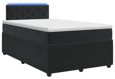 Produktbild von vidaXL Boxspringbett mit Matratze Schwarz 120 x 190 cm Samt