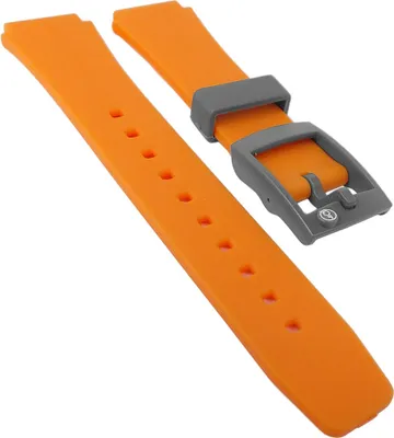 Produktbild von Q&Q SmileSolar | Uhrenarmband 18mm Kunststoff Orange/Grau 31078