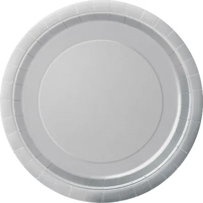 Zdjęcie produktu dla Talerzyki Papierowe Srebrne 23Cm/8Szt. Urodziny