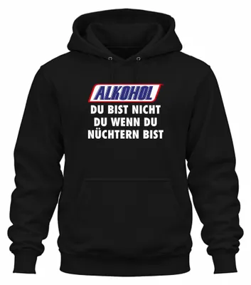 Obrázok produktu pre Alkohol. Nie si to ty, keď si triezvy. Párty. Mikina s kapucňou, pivo, čierna, veľkosť XL