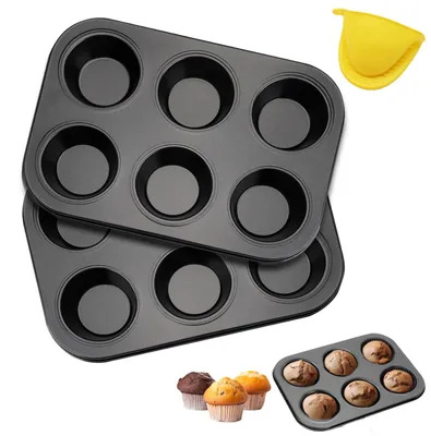 Muffinbackform-Set, 2er, antihaft, 26,5x18,5x3 cm, 12 Mulden