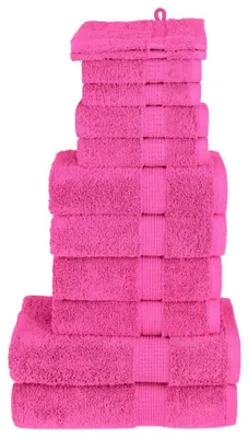 Zdjęcie produktu dla vidaXL 12 szt. Zestaw ręczników premium SOLUND różowy 600 g/m²