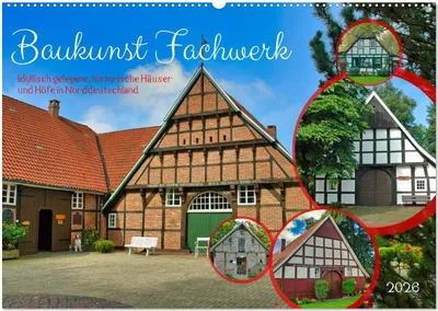 Produktbild von Baukunst Fachwerk (Wandkalender 2026 DIN A2 quer), CALVENDO Monatskalender