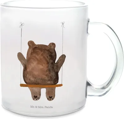 Produktbild von Mr. & Mrs. Panda Teetasse Bär Schaukel - Transparent - Geschenk, getränkebecher, Haferl, Teddy, Pott, Tee Tasse, Glas