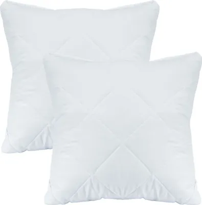 Produktbild von 2er Set Kopfkissen Dekokissen Schlafkissen Sofakissen Bettkissen Antiallergisch Formbeständig Kuschelig Mikrofaser Weiß 40 x 40 cm