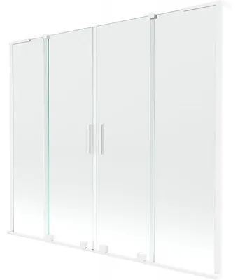Obrázek produktu pro Mexen Velar L Duo vanová zástěna, dvoukřídlá posuvná, 180 x 150 cm, transparentní, bílá - 896-180-003-02-20