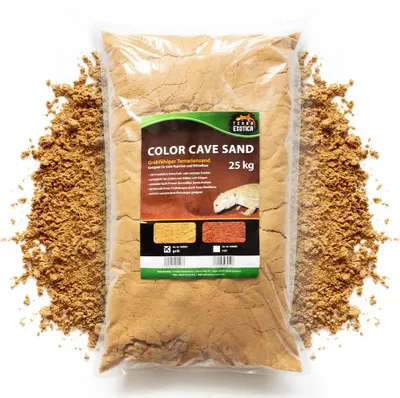 Produktbild von Terra Exotica Color Cave Sand Gelb 25 kg – Grabfähiger Terrariensand für Höhlen & Verstecke