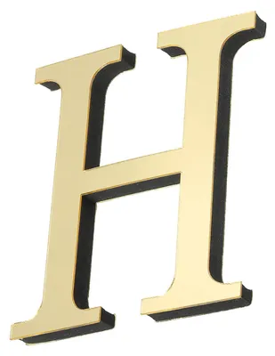 3D Acryl Spiegel Buchstabe H Aufkleber, Gold, selbstklebend