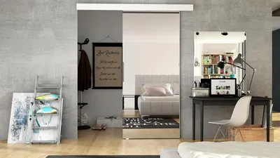 Obrázok produktu pre Posuvné dvere so zrkadlom MIRAN 2 - 70 cm, biele