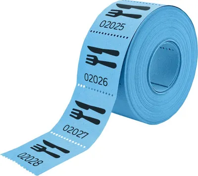 Image de CombiCraft ticket repas sur rouleau avec symbole couverts bleu - 500 tickets