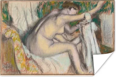 Produktbild von MuchoWow® Poster Frau trocknet ihren Arm - Gemälde von Edgar Degas 120x80 cm - Bilder