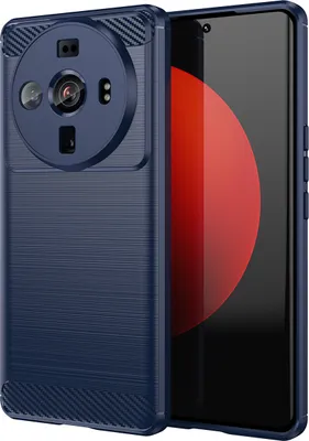 Produktbild von Xiaomi 12S Ultra Hülle, Carbon-Faser TPU Silikon Stoßfest Schutzhülle für Xiaomi 12S Ultra Blau