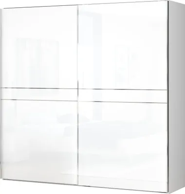 Produktbild von 230 cm breiter Kleiderschrank mit 2 Türen | Farbe: Weiß