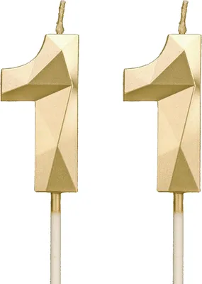 Productafbeelding van Nummer 11 Gouden Verjaardagskaarsen Taarttopper