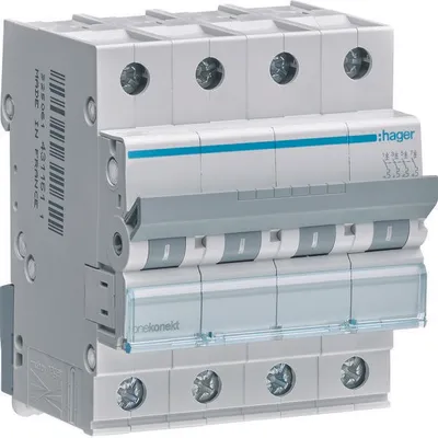 Produktbild von HAGER MCB Leitungsschutzschalter 6kA 4P C 25A MCN425E