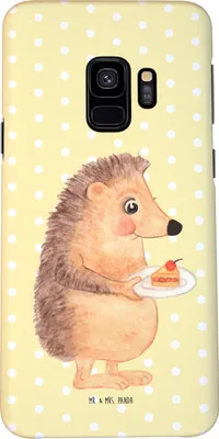 Produktbild von Mr. & Mrs. Panda Samsung Galaxy S9 Handyhülle Igel Kuchenstück - Gelb Pastell - Geschenk, Handy Schutzhülle, Geburtstagskuchen, Cover, Lustige Sprüche, Kuchen Backen
