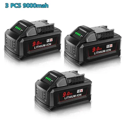 Zdjęcie produktu dla Kompatybilny akumulator do narzędzi M18 18 V – zamienny akumulator litowo-jonowy – 9000 mAh (9,0 Ah) – do elektronarzędzi – zestaw 3 sztuki