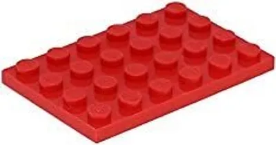 Image de LEGO : 10x plaque de construction rouge 4x6 picots