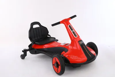 Zdjęcie produktu dla ES-Toys Dziecięcy Elektryczny Pojazd Drift Cart Gokart, Bluetooth Reverse Gear Horn Czerwony