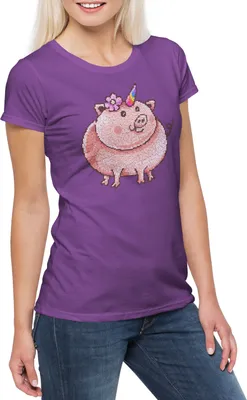 Produktbild von Urban Backwoods Piggycorn, Damen T-Shirt, Farbe: Helllila, Größe: XL