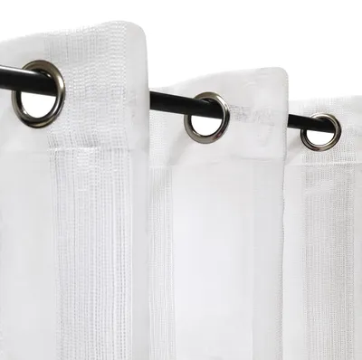 Voile-Gardine mit feinen Streifen, 240x280 cm, weiß, mit Ösen