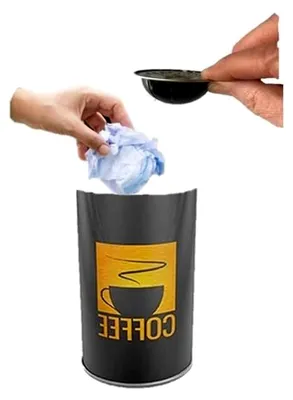 Produktbild von Paddose für 20 Kaffeepads in Türkis + Tischabfallbehälter ohne Deckel mit Ø 8,5 x 9 cm, 0,5 Liter