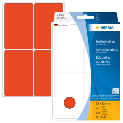 Obrázek produktu pro HERMA 2492, Červená, Zaoblený obdélník, Celulóza, Papír, 32 listy, 11,1 cm, 17 cm