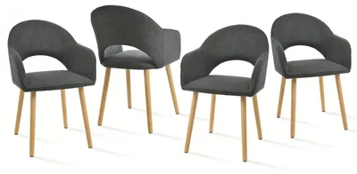 Produktbild von Esszimmerstuhl - Schalenstuhl - Loungestuhl - Sessel - Bürostuhl - Polyesterbezug - Holzbeine