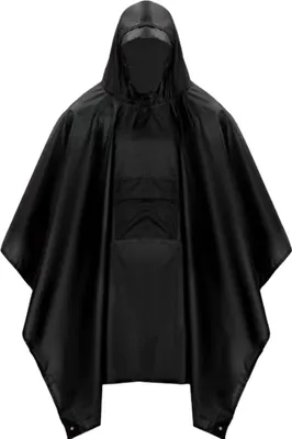 Produktbild von Regenmantel im Cape-Stil, Uni-Regenponcho, Regenmantel mit Kapuze für Erwachsene und Frauen mit Taschen