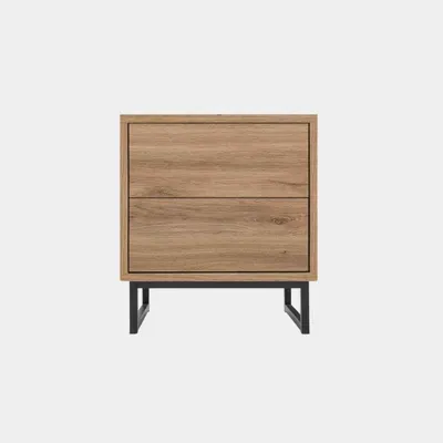Produktbild von Masseno Nachttisch AZIR Nachtschrank Beistelltisch für Schlafzimmer 43 x 48,5 x 34 cm Eichefarben