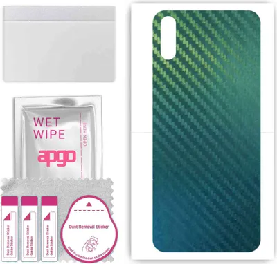 Produktbild von apgo Rückseite Schutzfolie, Skin, kompatibel mit LG W11, Hinten Displayschutzfolie aus Vinylfolie, kratzfest, einfache Montage - Kohlenstoff-Chamäleon CAKA1
