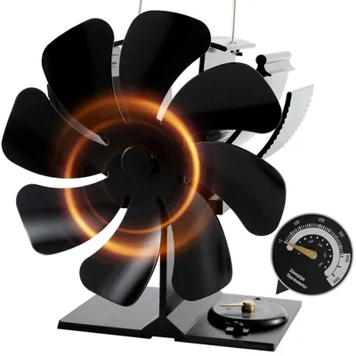 Produktbild von Wärmebetriebener Holzofenventilator mit Thermometer