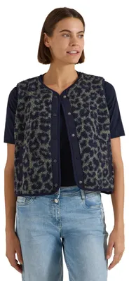 Produktbild von Cecil Teddy-Weste mit Softshelldetails und Leo-Muster dried olive green S