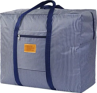 Produktbild von Wasserdichte Große Aufbewahrungstasche für Hausumzüge, Aufbewahrungsbehälter für Ornamente,Große langlebige für Bettwäsche, Kleidung, Decken, Kissen Quilt Saison Artikel Lagerung Blau