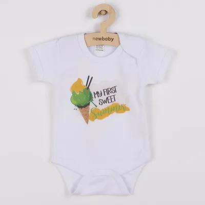 Imagen del producto de Body con estampado "New Baby MY FIRST SWEET" de color verde, talla 56 (0-3 meses)