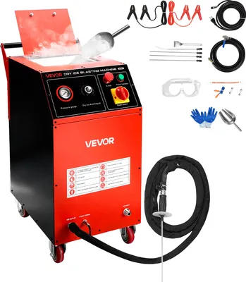 Image de VEVOR Appareil à jet de glace carbonique, 7,5kg, Machine à jet de glace carbonique 4 buses, Nettoyage par soufflage de glace carbonique, Quantité de pression réglable, Machine de nettoyage par jet de glace carbonique pour voiture, bateau, aviation, chimie