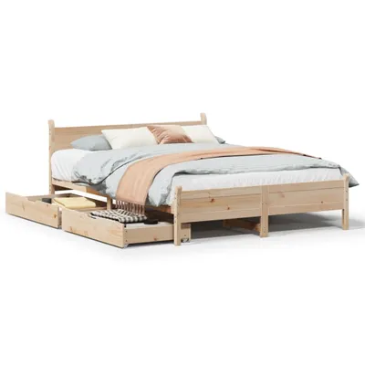 Image de Cadre de lit sans matelas 135x190 cm bois de pin massif
