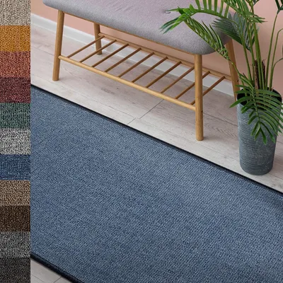 Produktbild von Teppich London pflegeleichter flacher Schlingenflor Wohnteppich Hellblau 200x290 cm