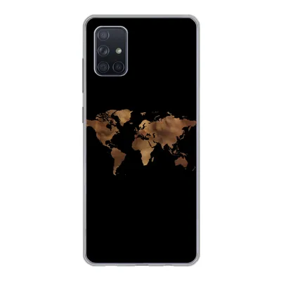 Produktbild von MuchoWow® Handyhülle Schutzhülle Hülle für Samsung Galaxy A71 Weltkarte - Stoff - Karte Silikon Softcase Handy Hülle - Kartenbesitzer