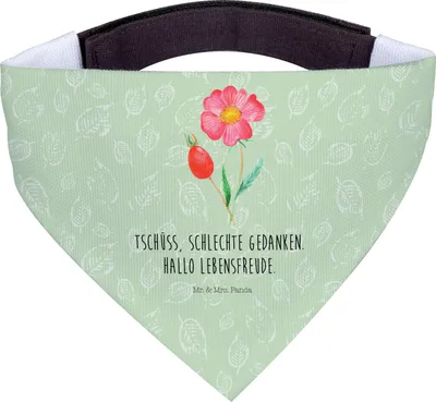 Produktbild von Mr. & Mrs. Panda Halstuch Hund Blume Hagebutte - Blattgrün - Geschenk, Schlechte Gedanken, Lebensfreude, Hundetuch, Garten, Hundeschal, Hunde-Halstuch, Hundehalstuch
